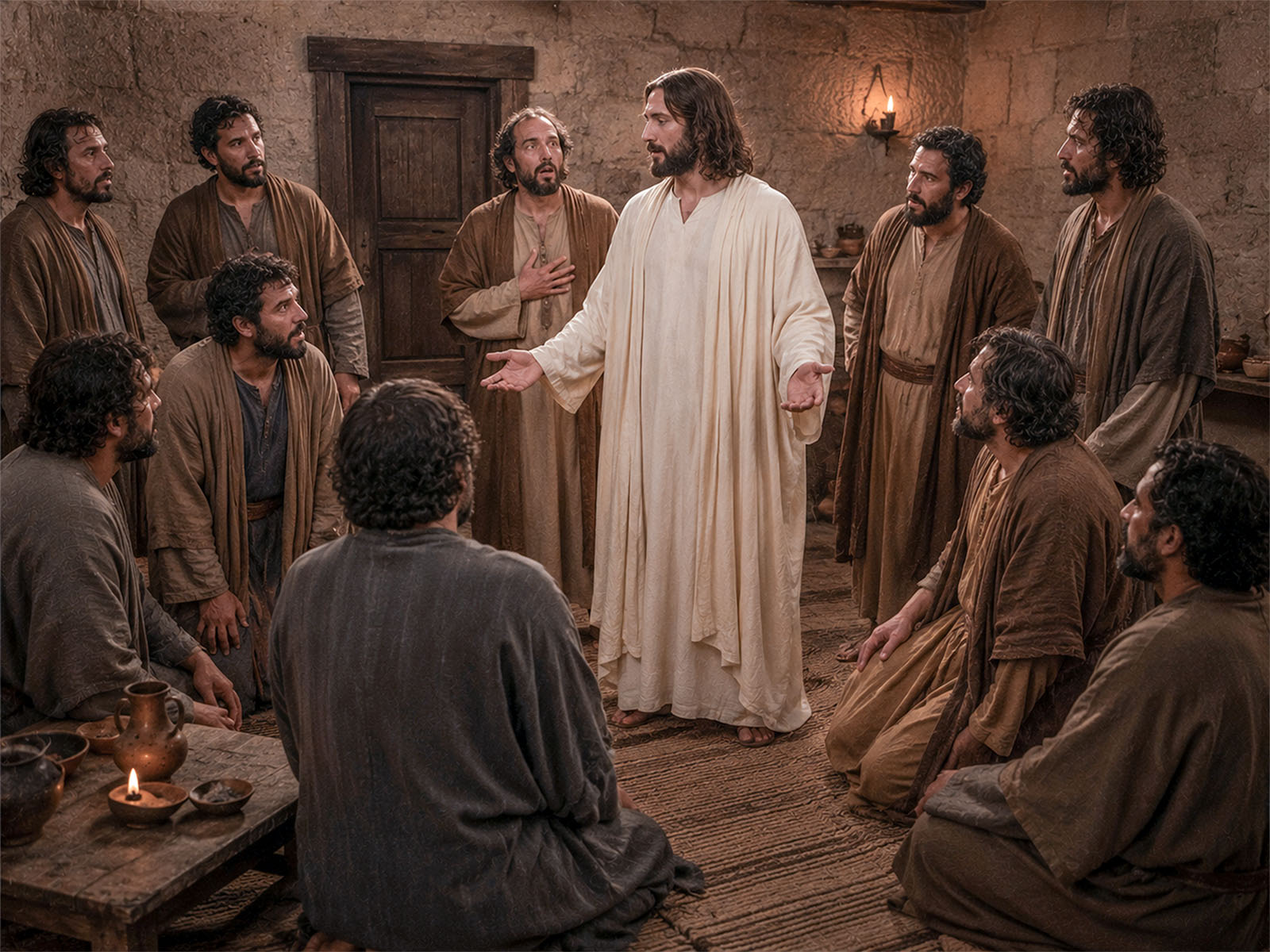 Jesus meets with the apostles after His resurrection